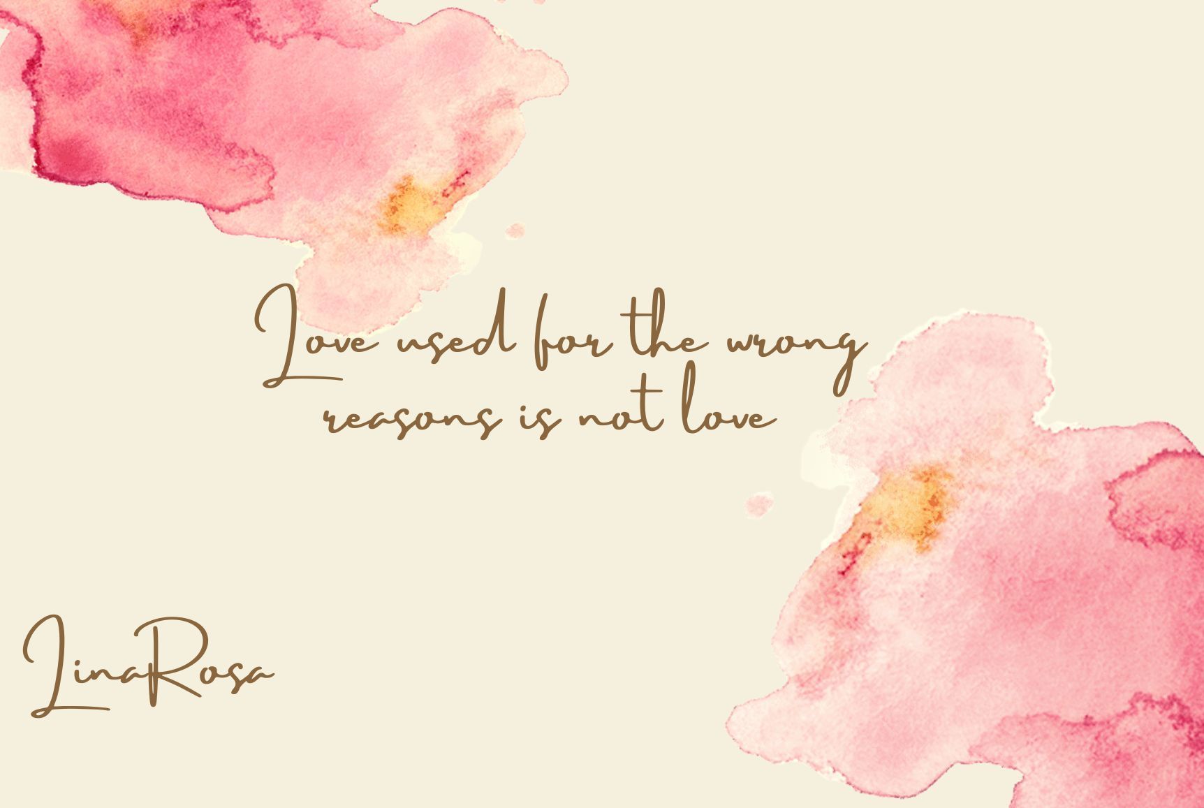 A cream background with pink watercolor-style floral accents and the text 