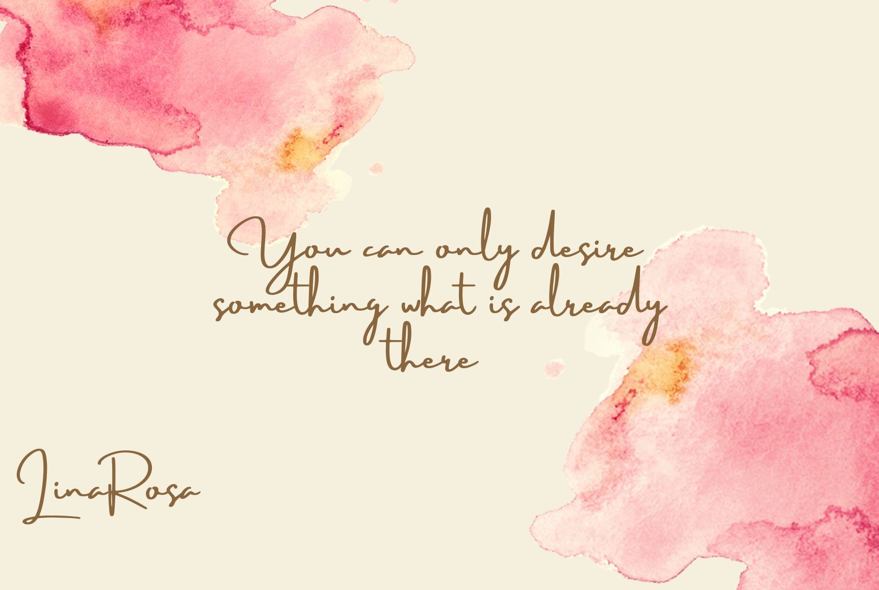 A cream-colored background with pink watercolor splashes and the text: 