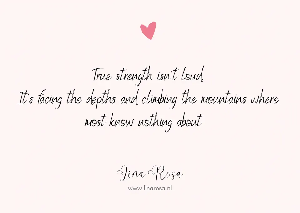 A pale pink card with a small pink heart above the text: 