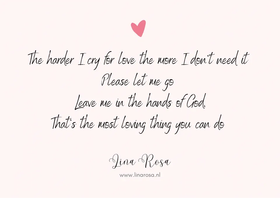 A light pink background featuring a small heart above text: 