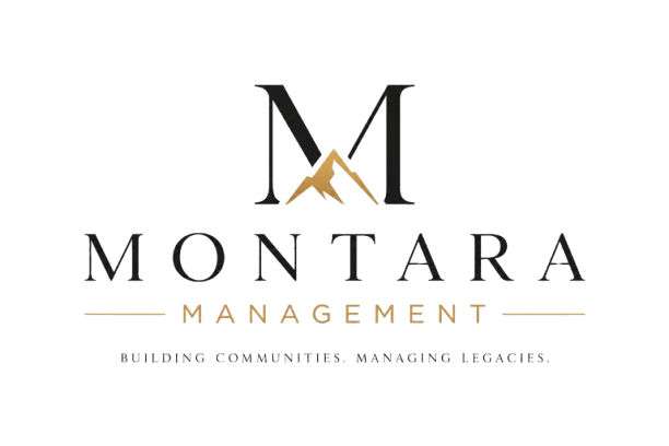 Montara Management logo with stylized M and gold accent, on white background