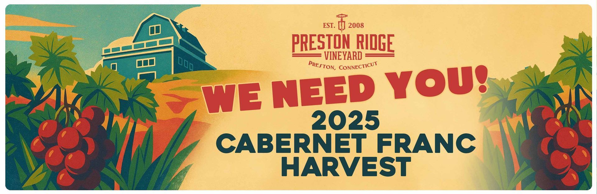 We Need you for the Baco Noir Harvest
