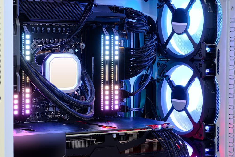 The Inside of a Computer Case With Two Fans and a Motherboard — Leading Edge Computers in Forster, NSW