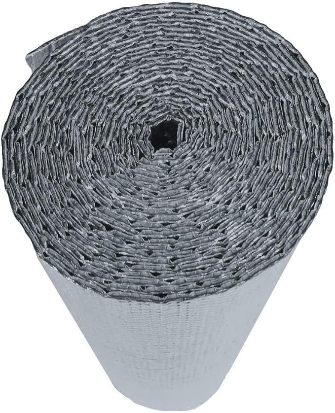 Insulated bubble wrap used to retain heat in a greenhouse