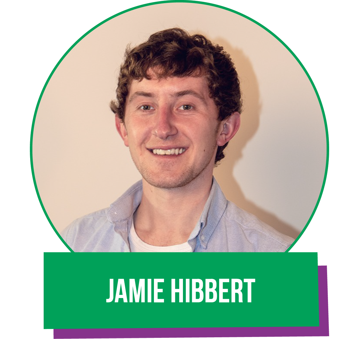 A picture of a man with the name jamie hibbert on it