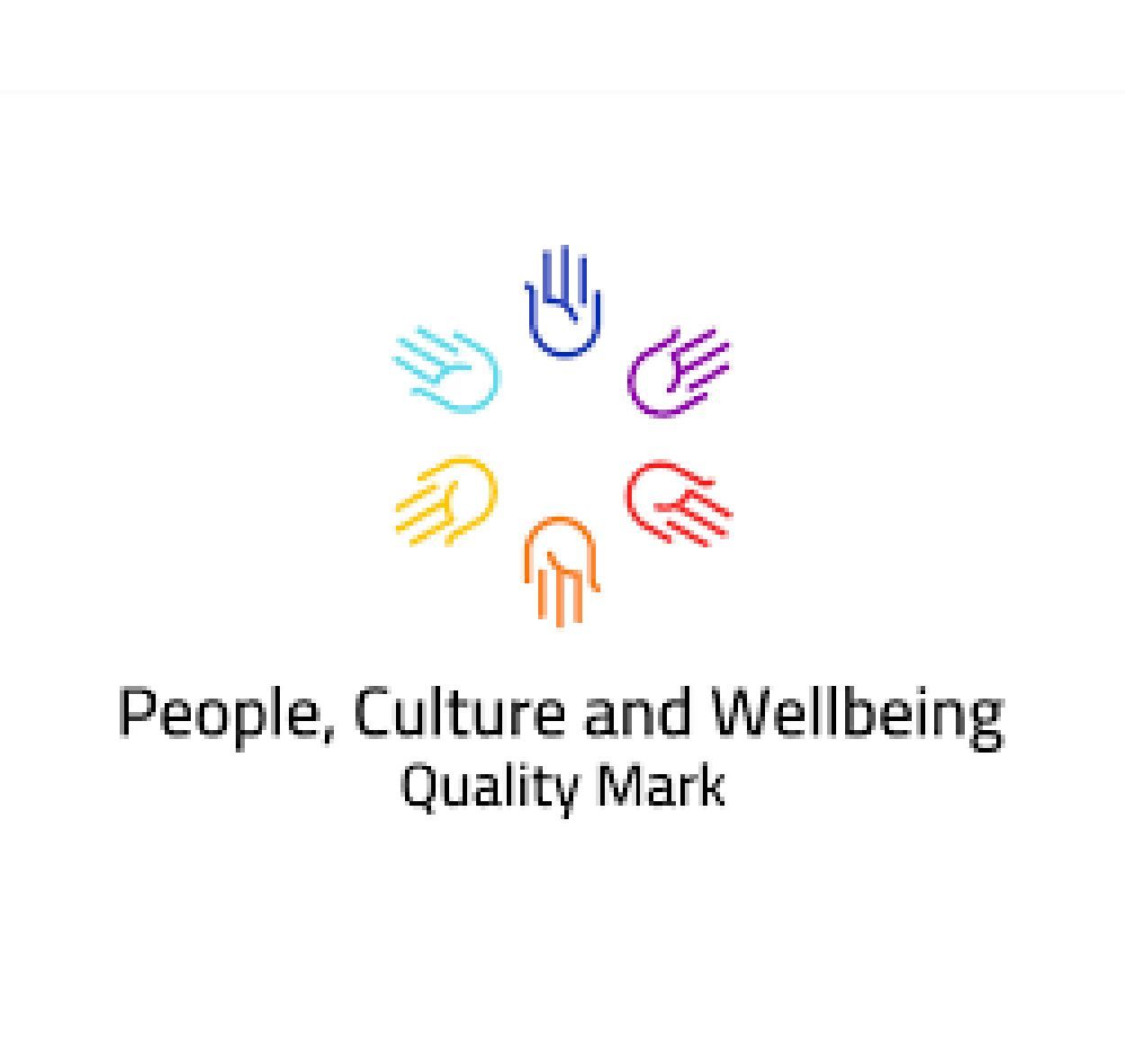 The logo for the people , culture and wellbeing quality mark