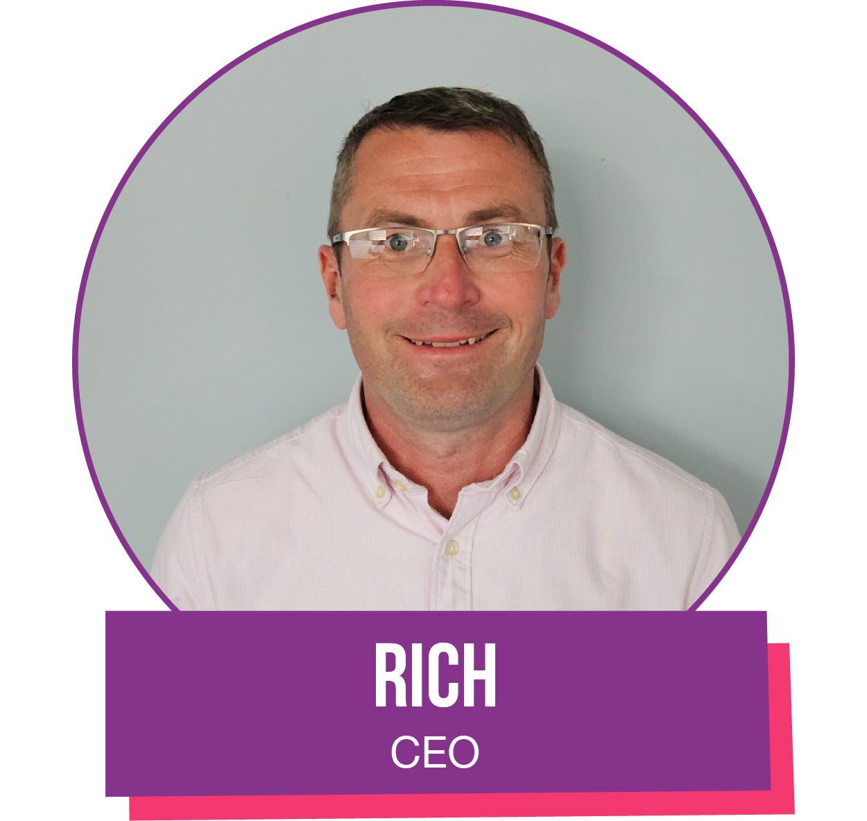 A man with glasses and the name rich ceo