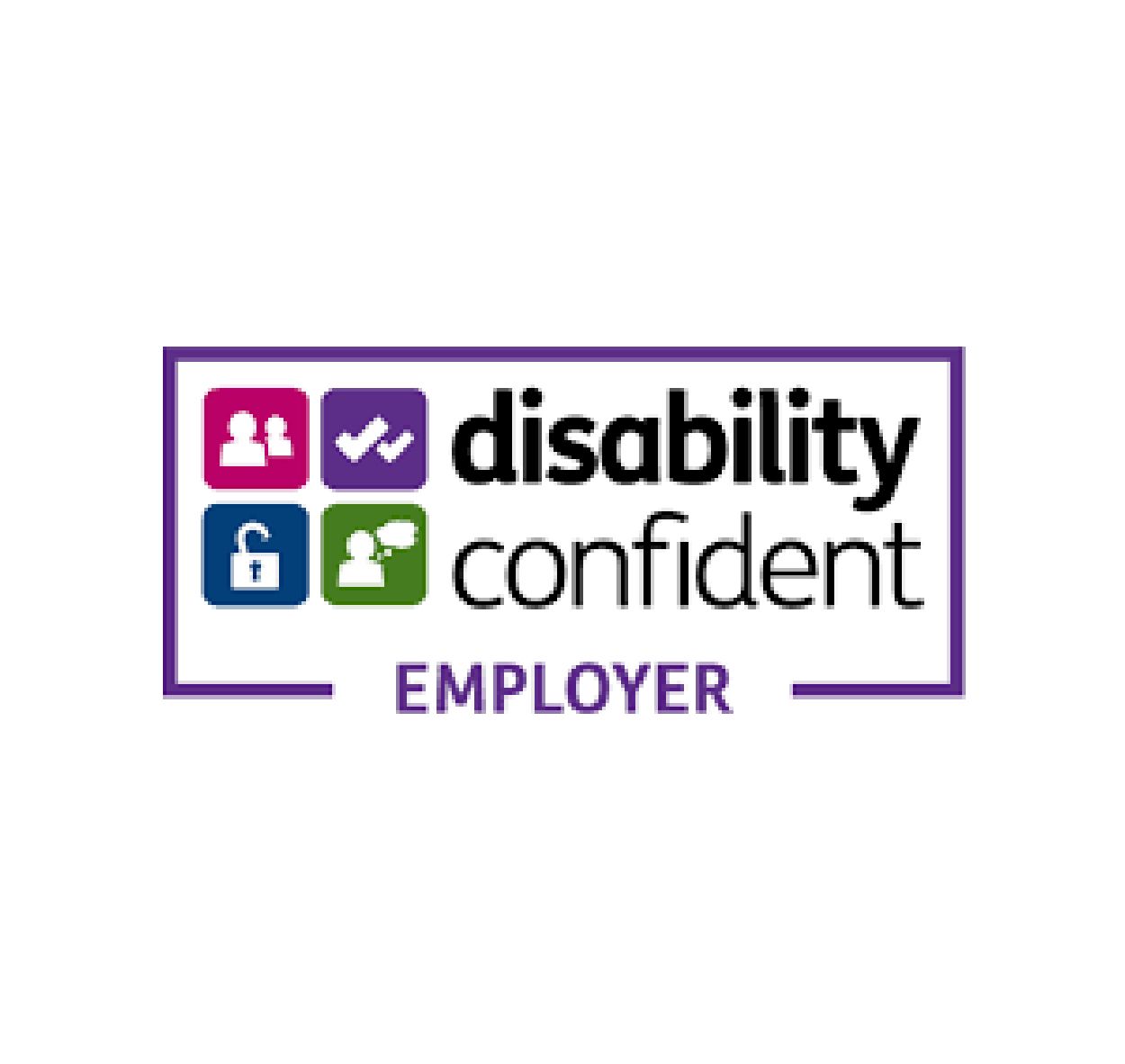 A logo for a disability confident employer.