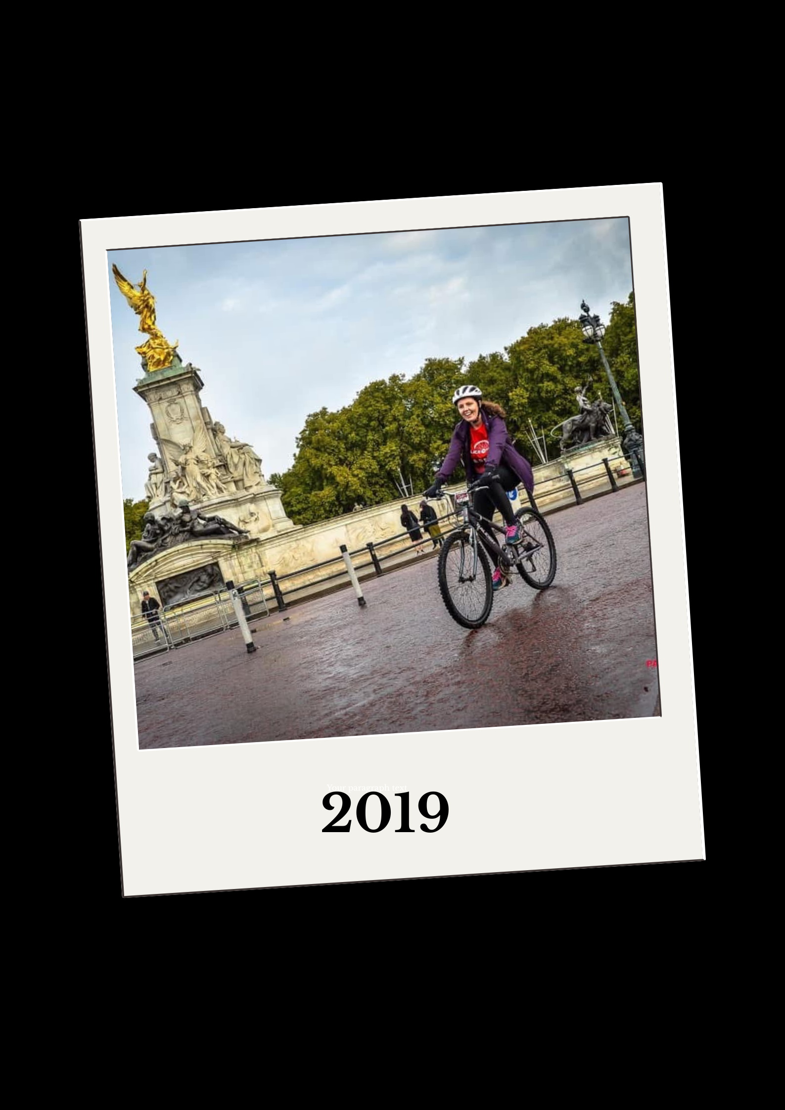 Lisa on a bike wearing a purple jacket