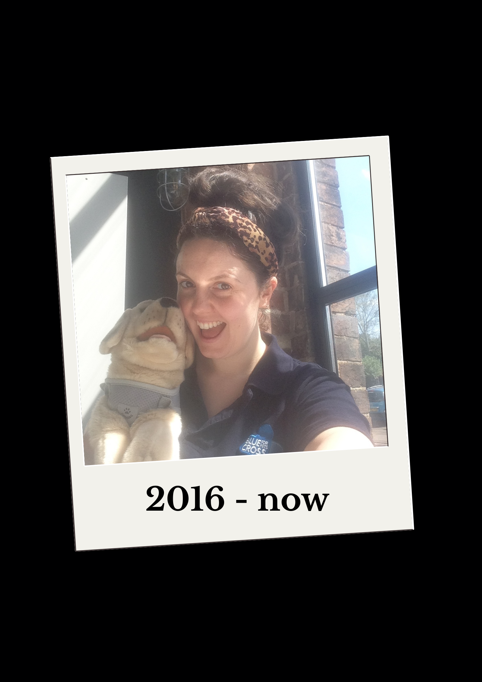 Lisa grinning with doobie the yellow puppet