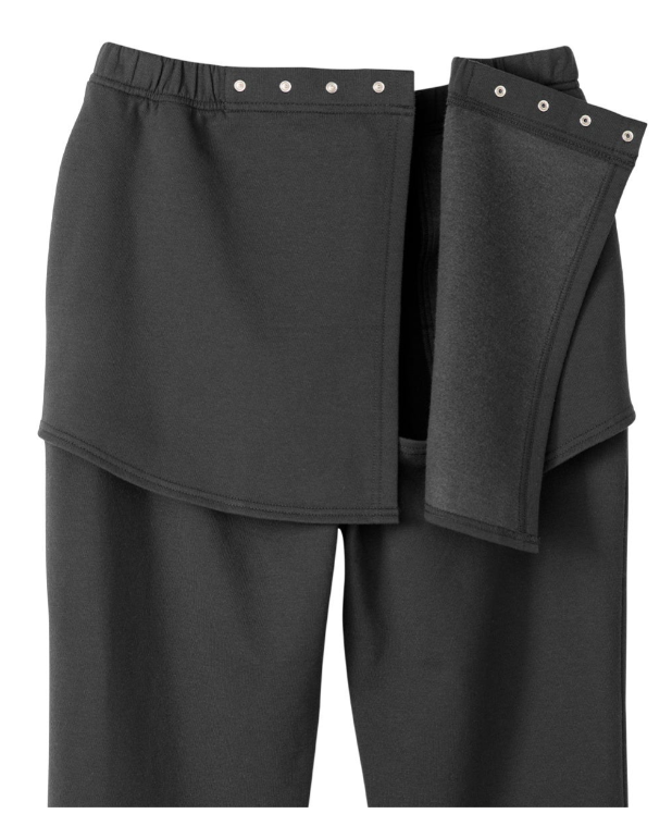 Black sweatpants with “EVERY SPARTAN” printed on the right leg.