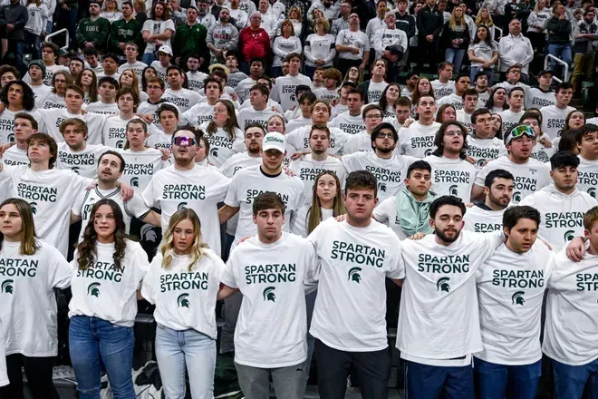 Crowd wearing white