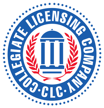 Blue and white Collegiate Licensing Company (CLC) logo with red accents.