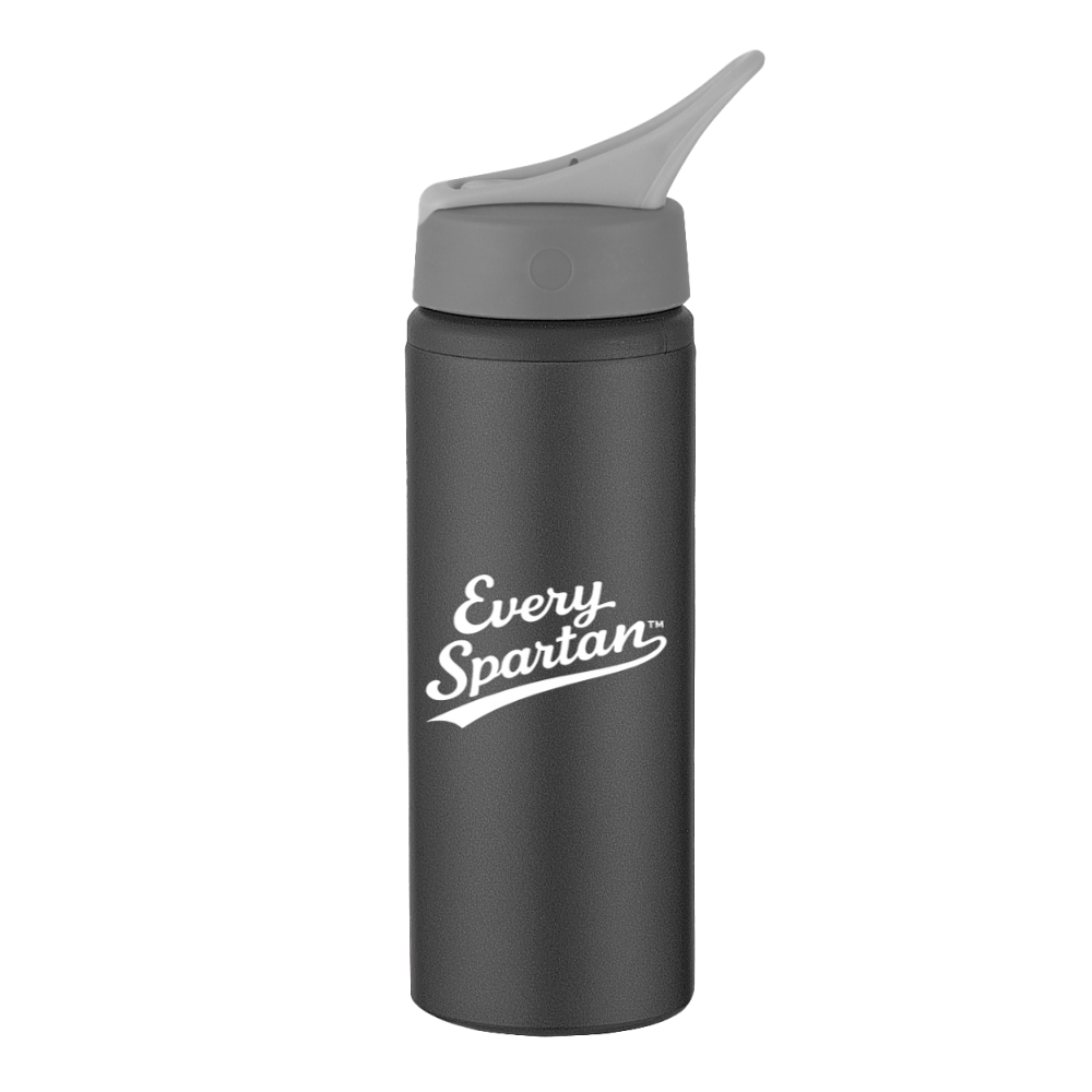 Gray Every Spartan sports bottle with a flip spout lid on a white background