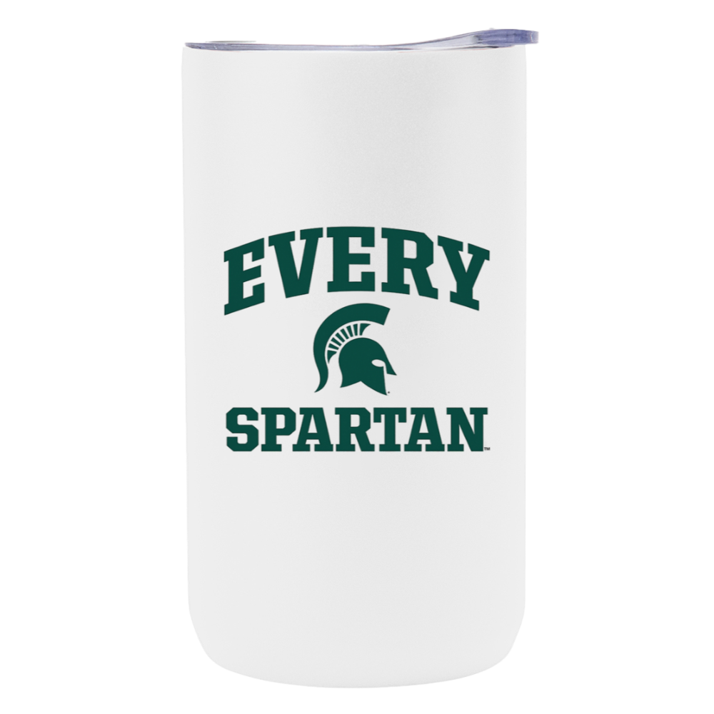White tumbler with green 