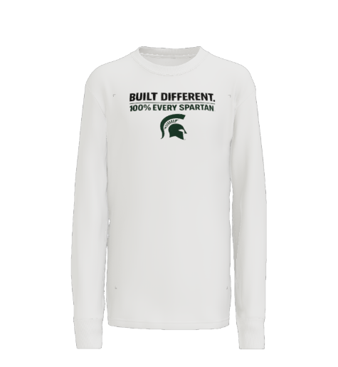 White long-sleeved shirt with 
