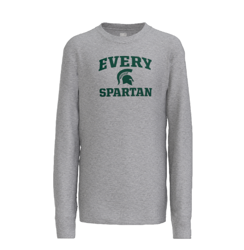 Gray long-sleeved shirt with 