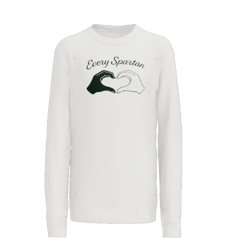 White long-sleeved shirt with 