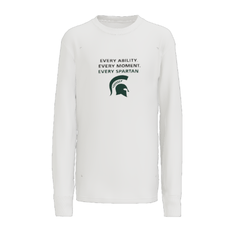 White long-sleeved shirt with green 