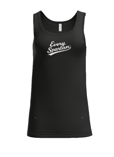 A black tank top with the words