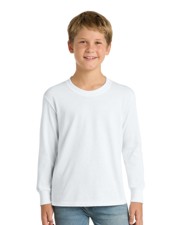 White long-sleeved shirt with 