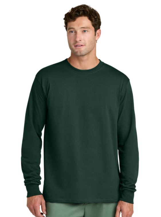 Dark green long-sleeve shirt with “BUILT DIFFERENT. 100% EVERY SPARTAN” and a Spartan helmet logo.