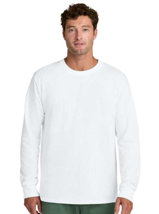 White long-sleeve shirt with green “EVERY SPARTAN” text and Spartan helmet logo on the chest