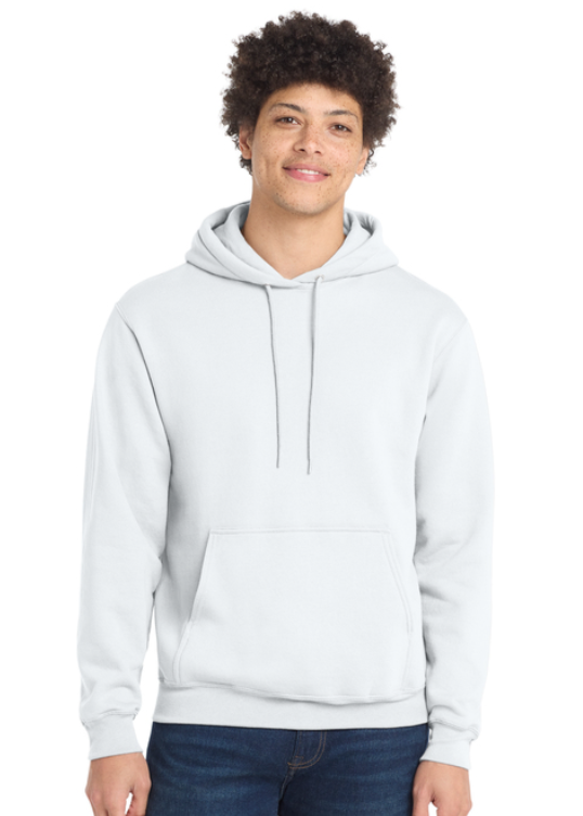 White hoodie with “Every Spartan” text and two green-and-white hands forming a heart