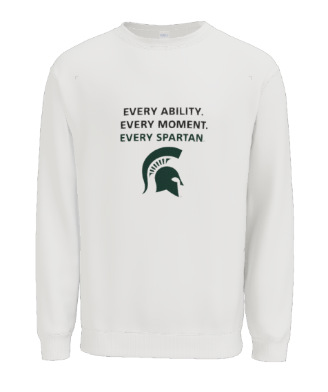 White sweatshirt with green 