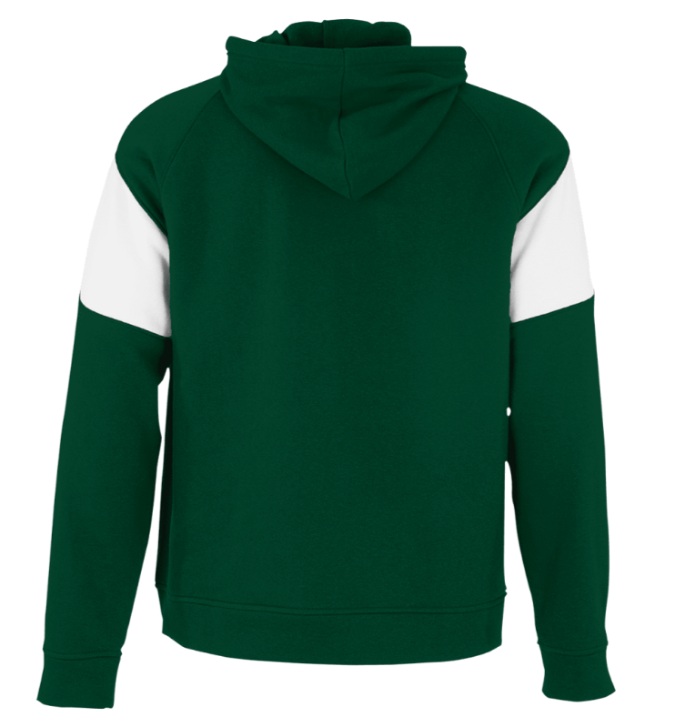 Green and white Spartans hoodie with front pocket and drawstring hood