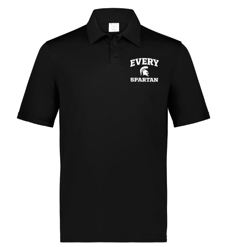 Black polo shirt with white 