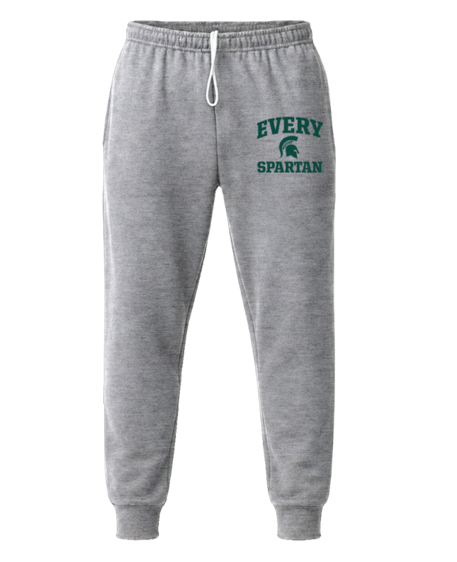 Gray sweatpants with green 