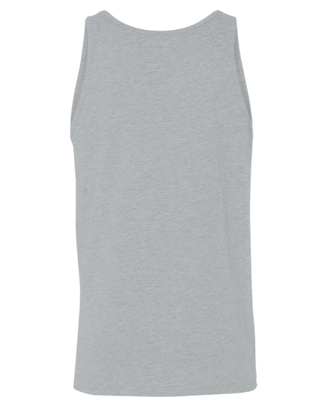 Gray tank top with “BUILT DIFFERENT. 100% EVERY SPARTAN.” and a green Spartan helmet logo.