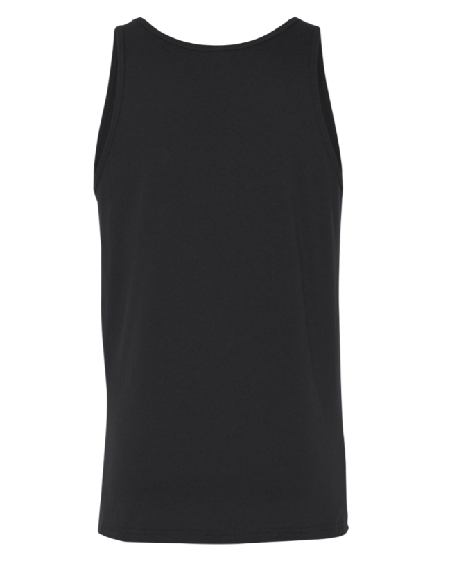 Black tank top with white text “BUILT DIFFERENT. 100% EVERY SPARTAN.” and a Spartan helmet logo