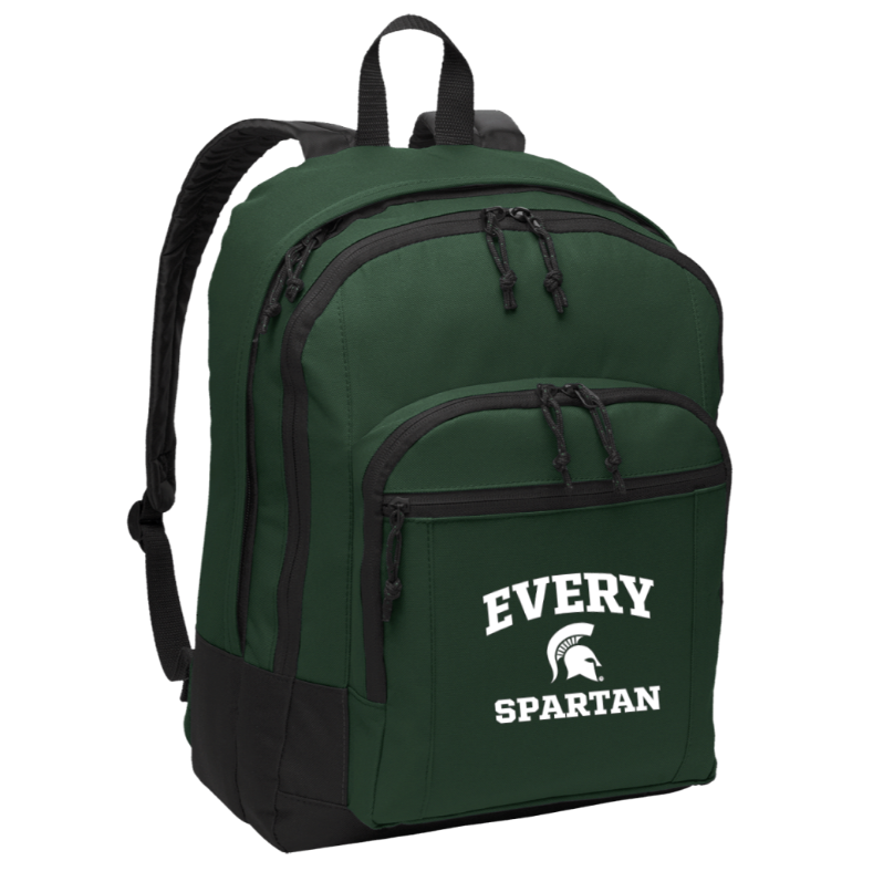 Green and black backpack with 