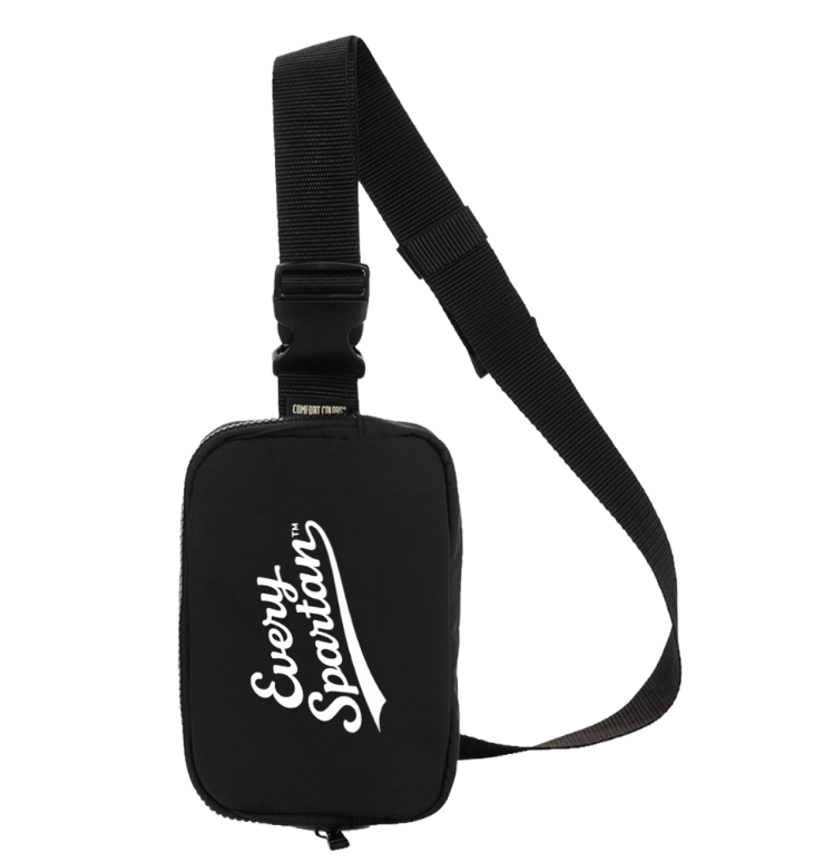 Black CrossFit Sports shoulder bag with adjustable strap on a white background