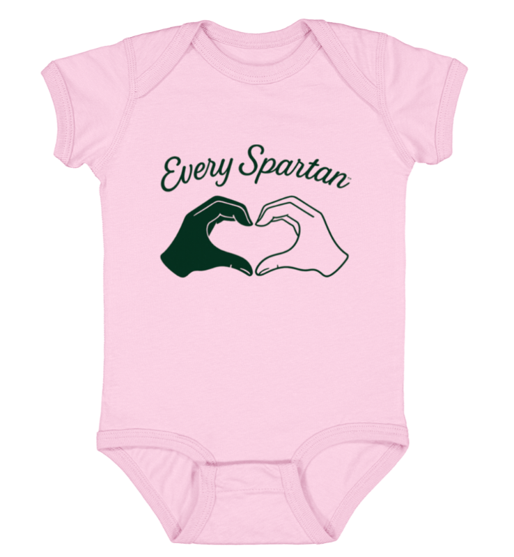 Rabbit Skins Infant Cotton Bodysuit (heart hands) pink