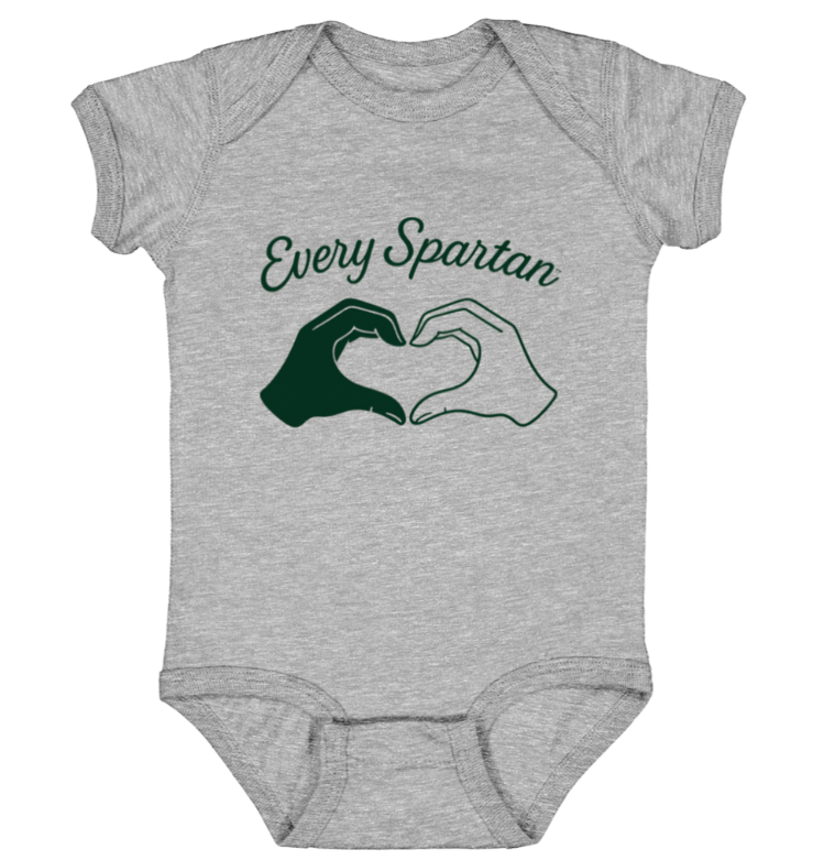 Rabbit Skins Infant Cotton Bodysuit (heart hands) grey