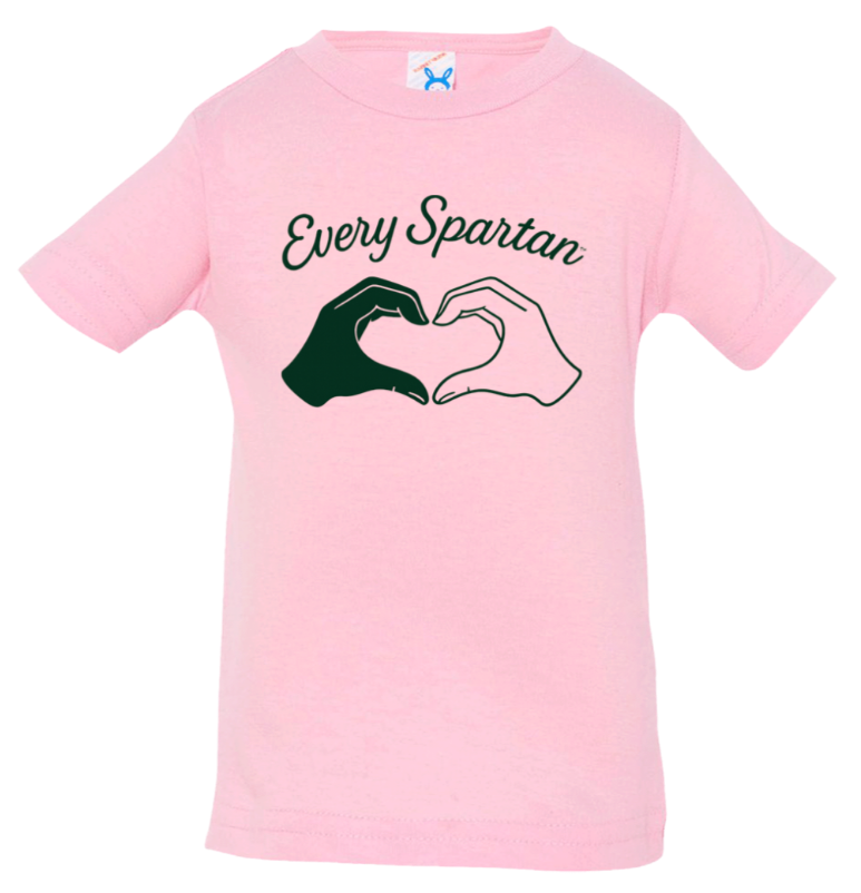 Rabbit Skins Infant Tee (heart hands) pink