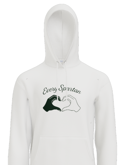 White hoodie with 