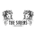 A black and white logo for the sirens records with two women 's faces on it.