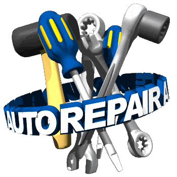 Auto repair tools: wrench, screwdriver, hammer, with 