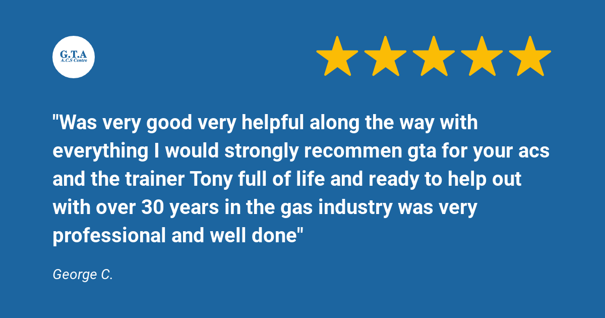 a customer review for Gas Training & Assessment
