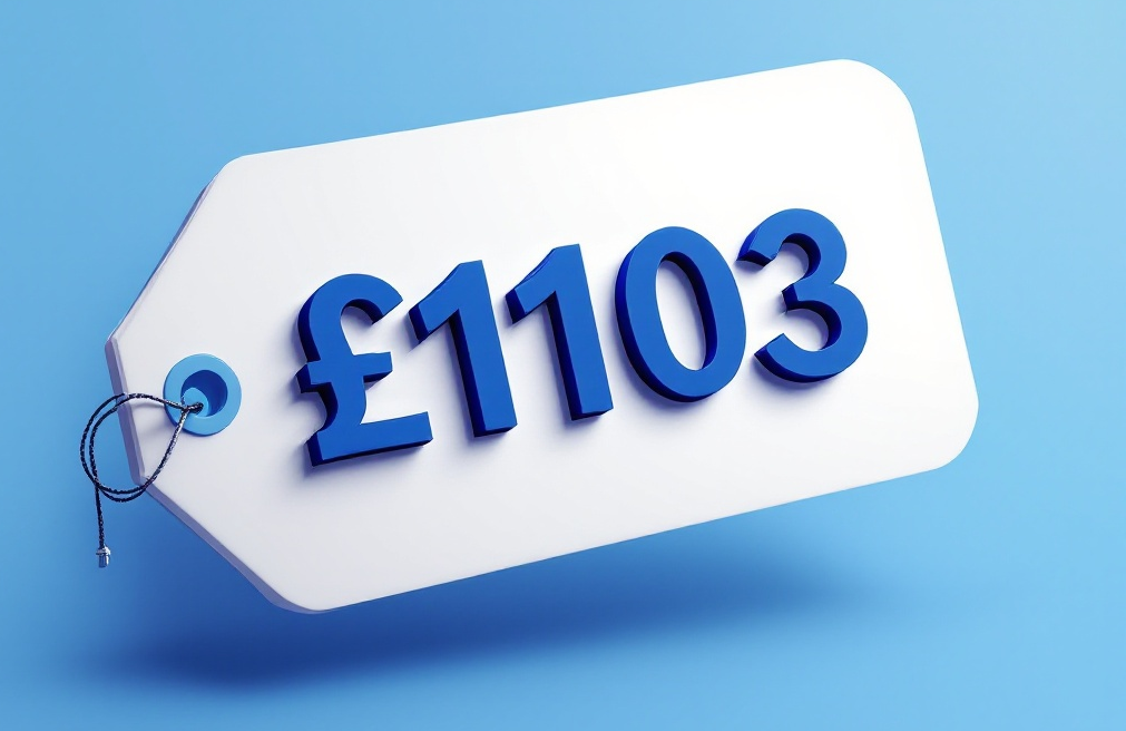 A white tag with the number 1103 on it