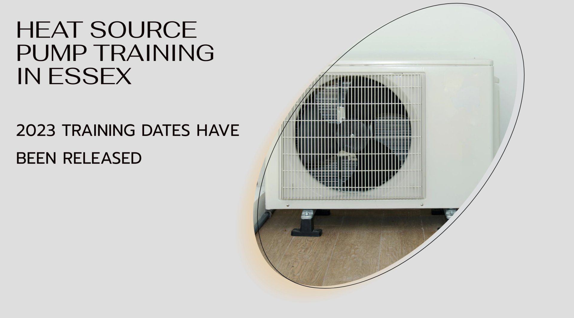 An advertisement for heat source pump training in essex
