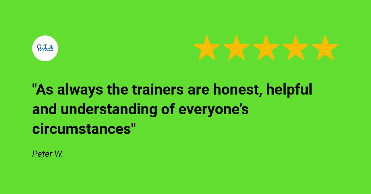 a customer review for Gas Training & Assessment