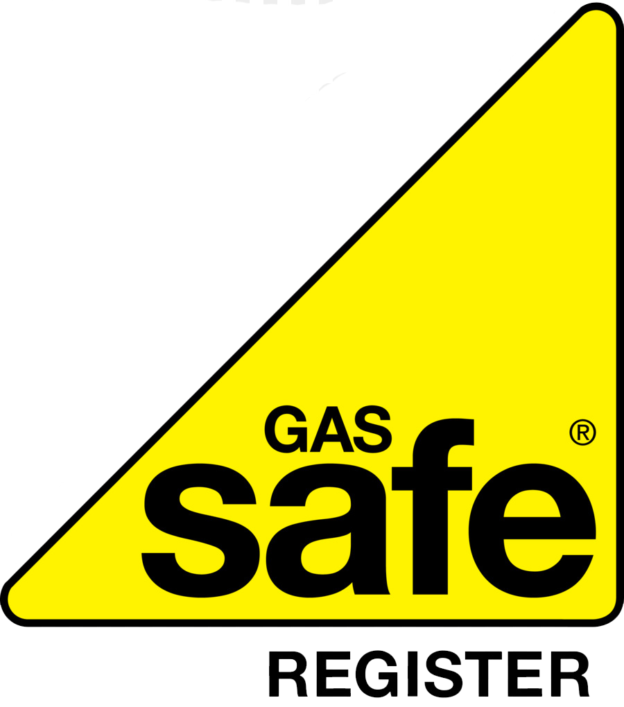 A yellow sign that says gas safe register on it