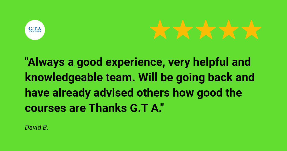 A green background with five stars and the words 