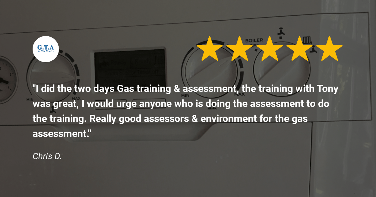 A review of a gas training and assessment with five stars.