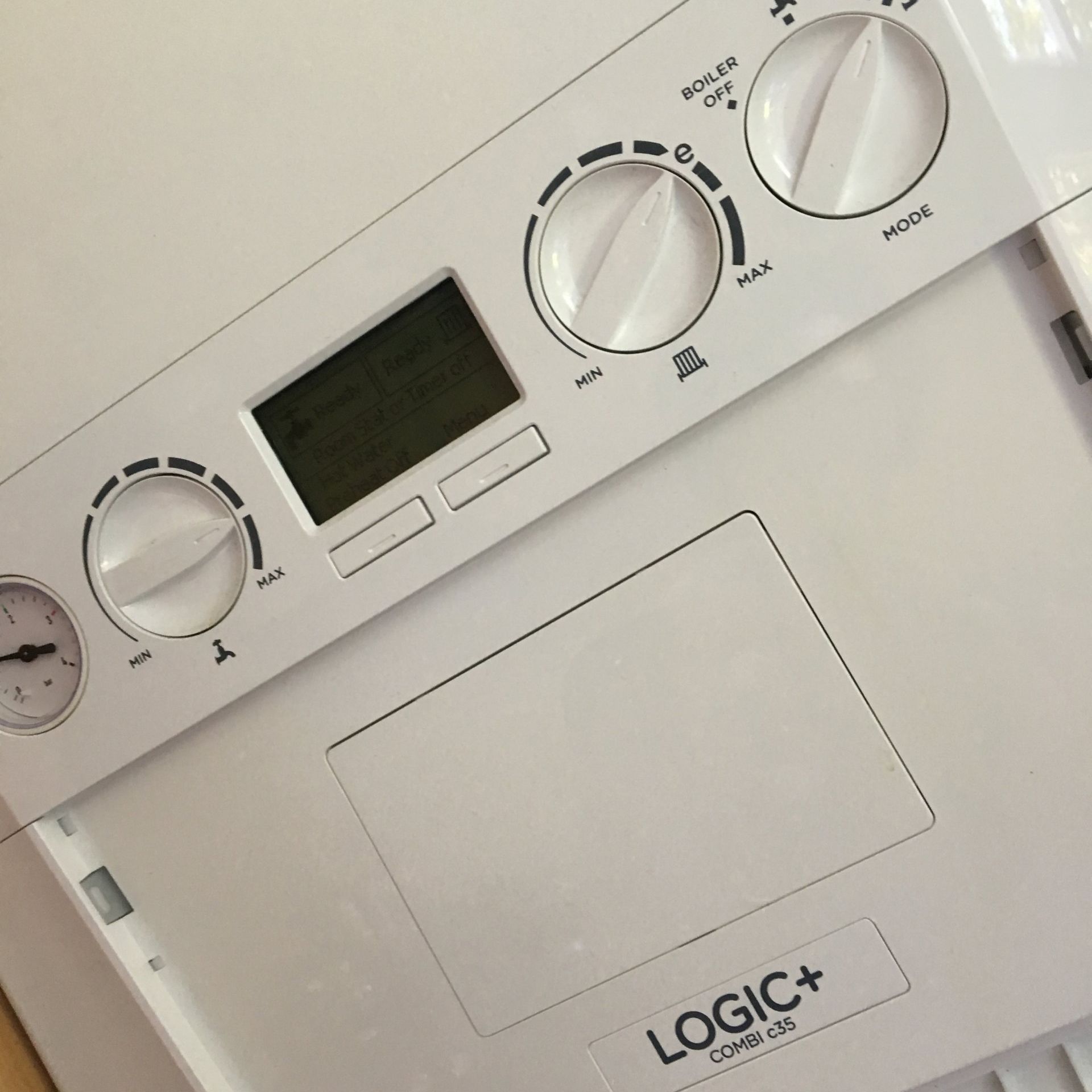 A white appliance with the word logic on it